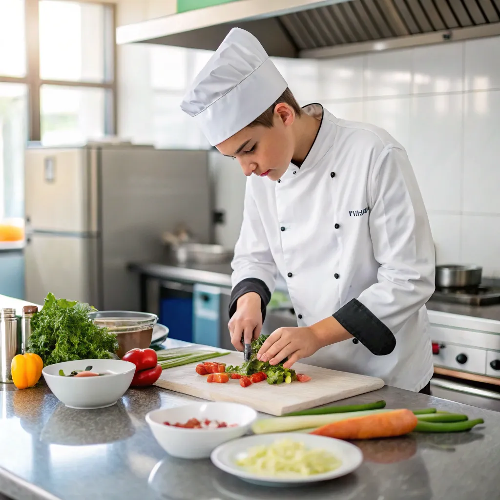Young chef preparing a meal